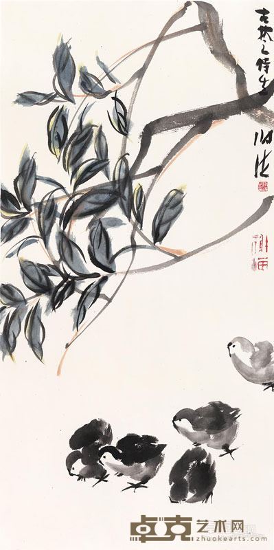 谢海  五德  水墨纸本  69cm×34cm  2015年