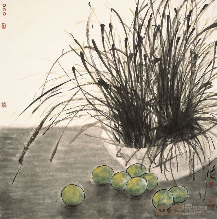 谢海 往事 彩墨纸本 68cm×68cm 2014年