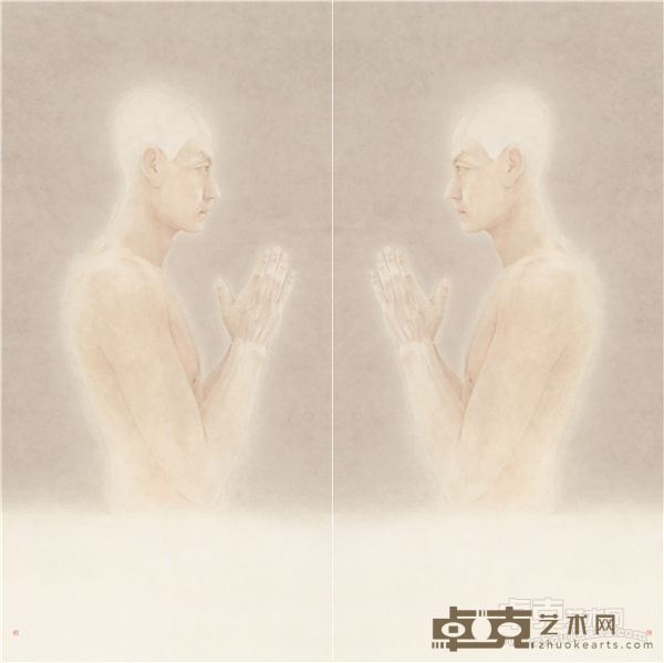 杭春辉 2014年《假亦真－观自在》 130x130cm 纸本设色＋数码微喷
