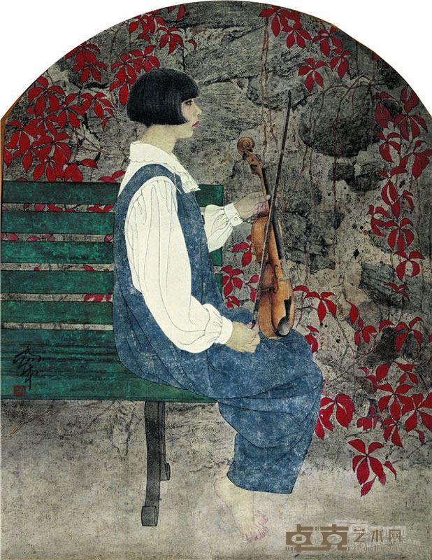 何家英 秋韵 1993年作 96x75cm 纸本设色