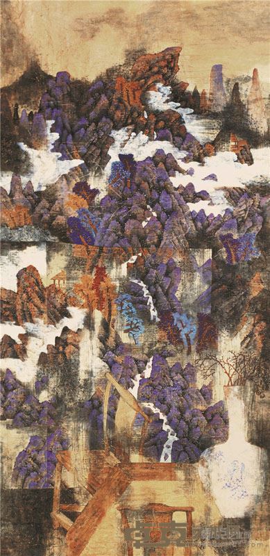 牛克成 《山水在怀》高210x96cm