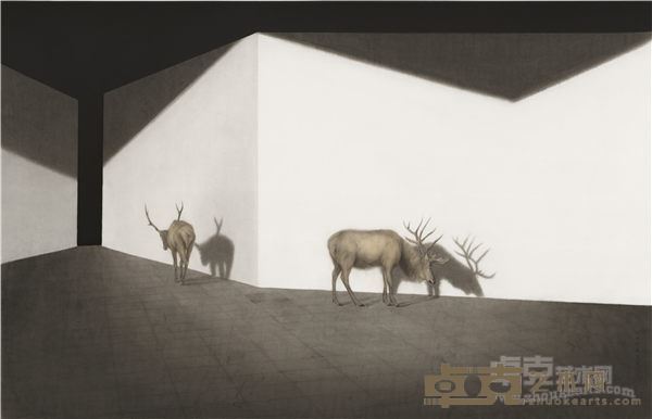 秦艾 白墙87×135cm2014年纸本水墨