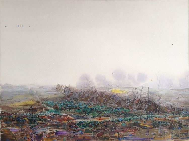 刘国庆 《迹-4》 57×77cm  纸本水彩