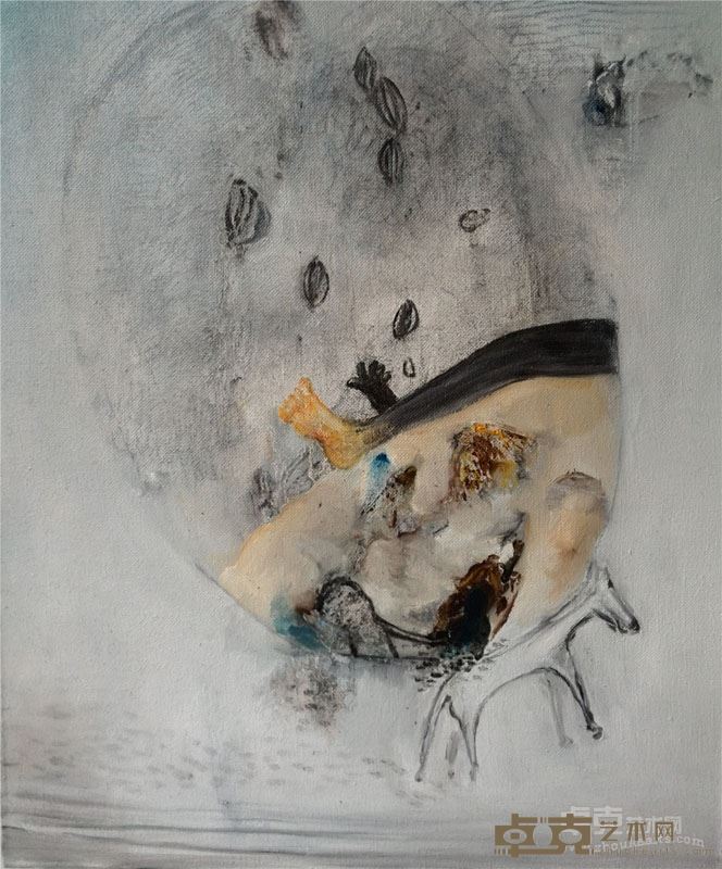 肖雅 《四足的思想》布面油画35X45cm