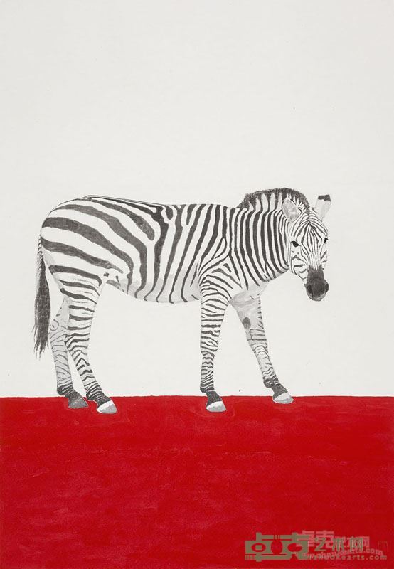 王金峰《红之五》 纸本水墨 100X68cm  2014年