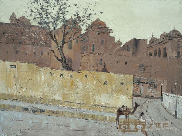 亚丽 《印度 荒废的宫殿 》布面油画 60×80cm 2016年