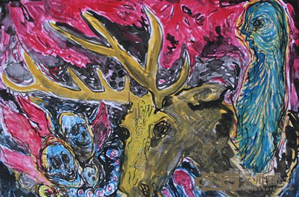 《驯鹿萨满》 曾毅 39.5X54.5CM 2016年