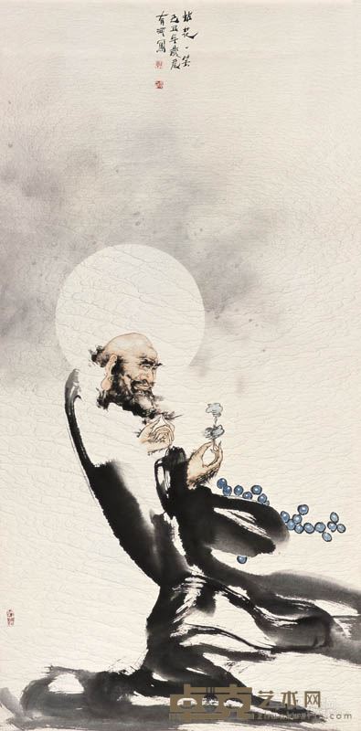 拈花一笑  规格：68cm×138cm  纸本  创作年代：2009年