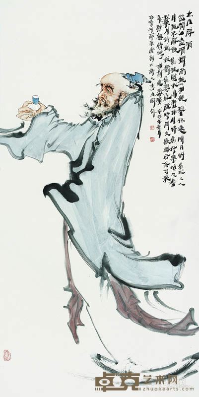 太白醉酒   规格：68cm×138cm      纸本   创作年代：2011年
