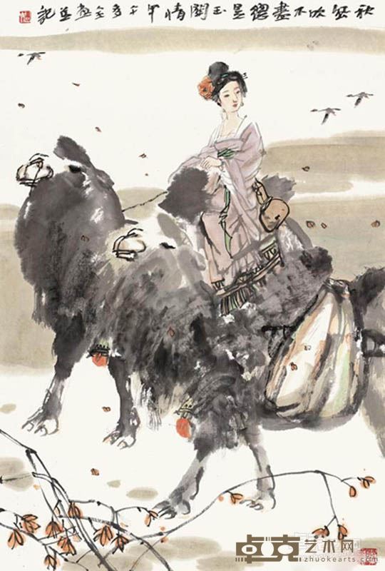 《唐人诗意图》 朱多全 96×58cm