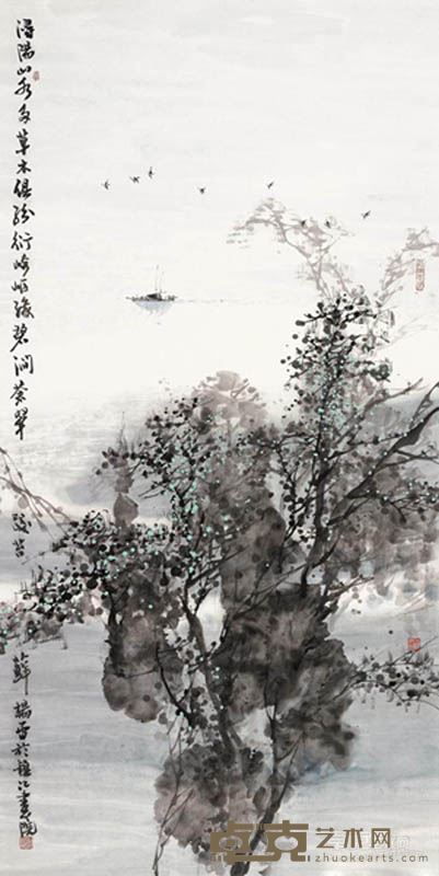《浔阳山水》 杨雷 136×68cm