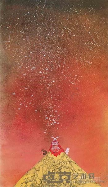 何振华 转山系列2016之四 丝本水墨 129X75cm 2016