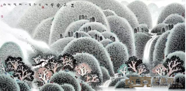 《青山叠翠》 68X136cm
