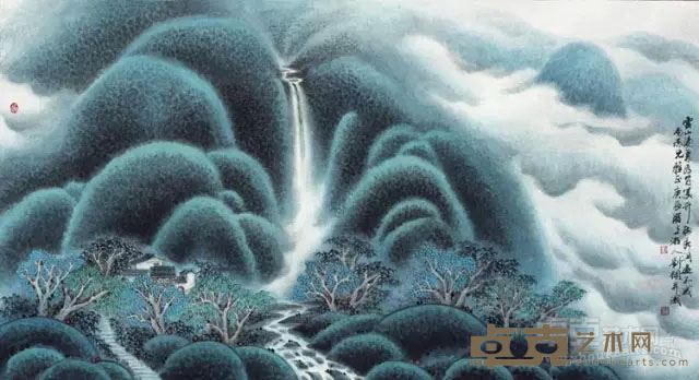 《云山滴翠看皆美竹树秀润画不成》