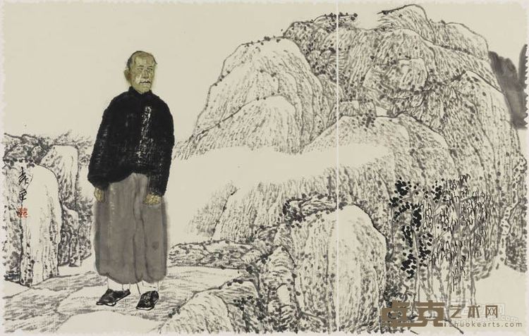 《百年肖像——梁启超》34cmX54cm  2016年作