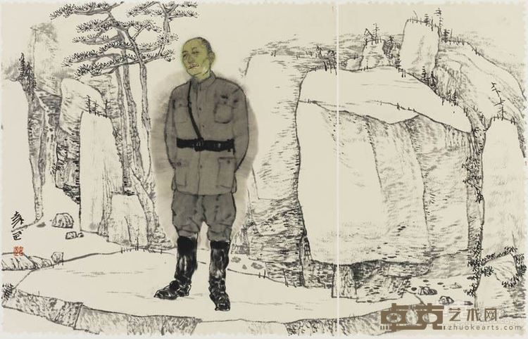 《百年肖像——张自忠》34cmX54cm  2016年作