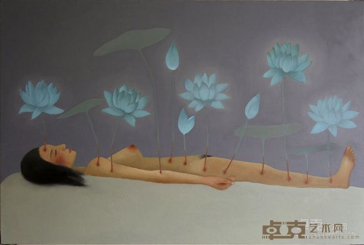 孙大量 《蓝莲花》 布面油画 150×100cm 2015年