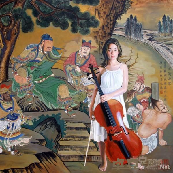 《女孩和三国》 林圣元 160x160cm