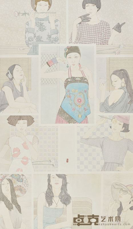 李静－多宝格日记－196x115cm