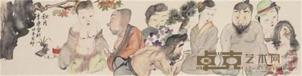 《秋月》 李津 137×35cm 2014年