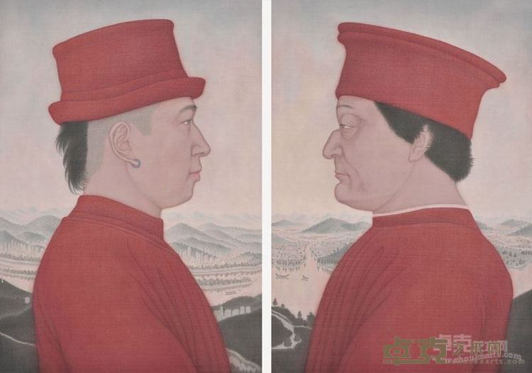 与Piero Della Francesca的对话NO.1   2015年 47×67cm  绢本重彩