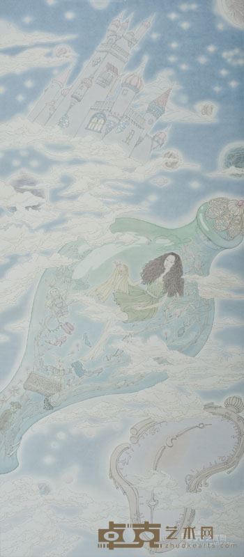 《飘》 185×80cm  2013  纸本