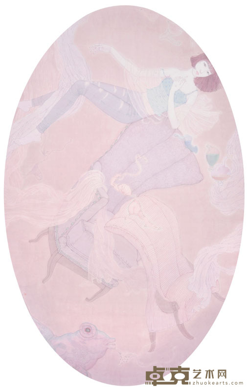 戏梦 绢本 112x178cm