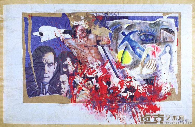 毛旭辉《噩梦•海报之二》－70×109cm－纸本拼贴－1985
